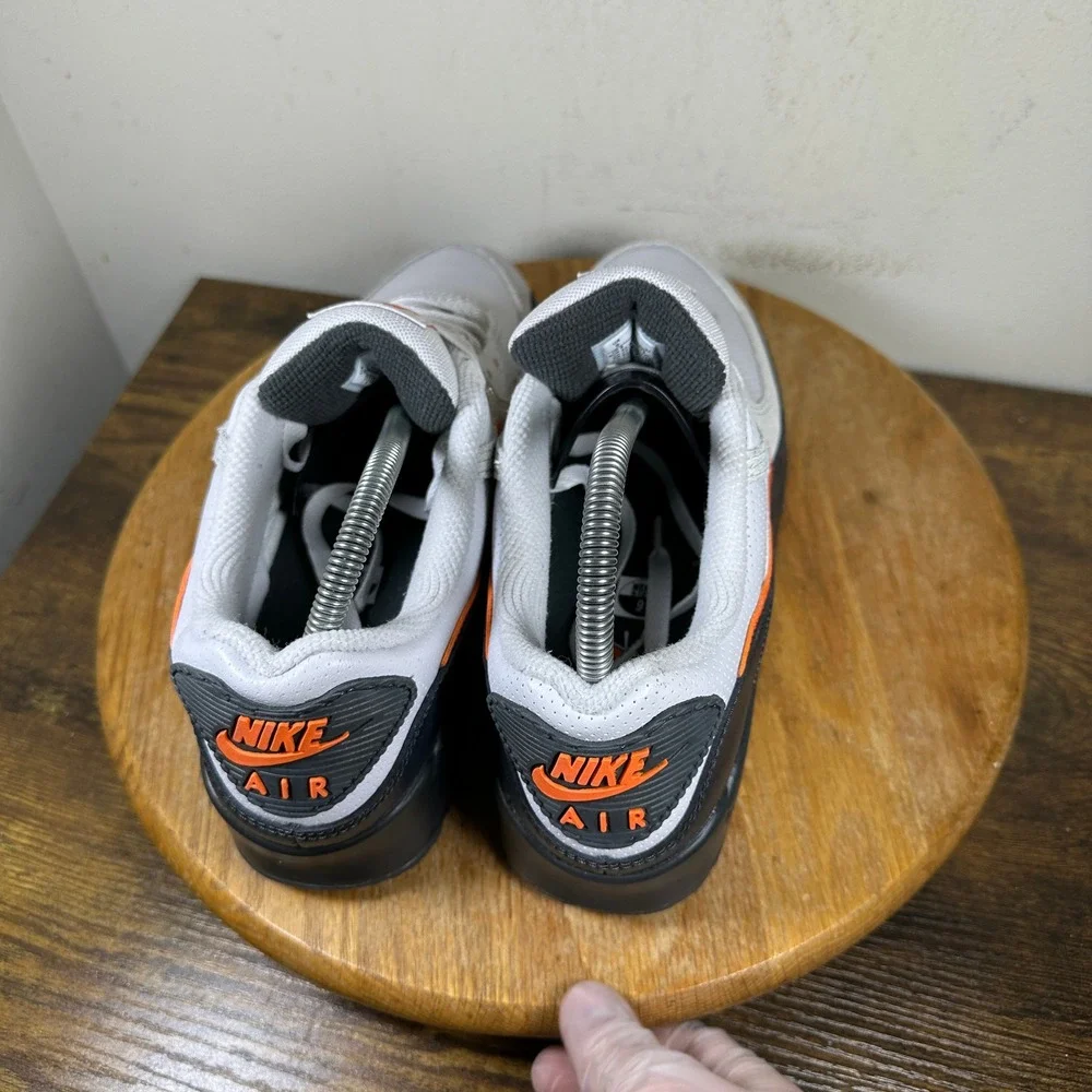 Nike Air Max 90 White Safety Orange Black Grey IF0670-003 Mens Size 9